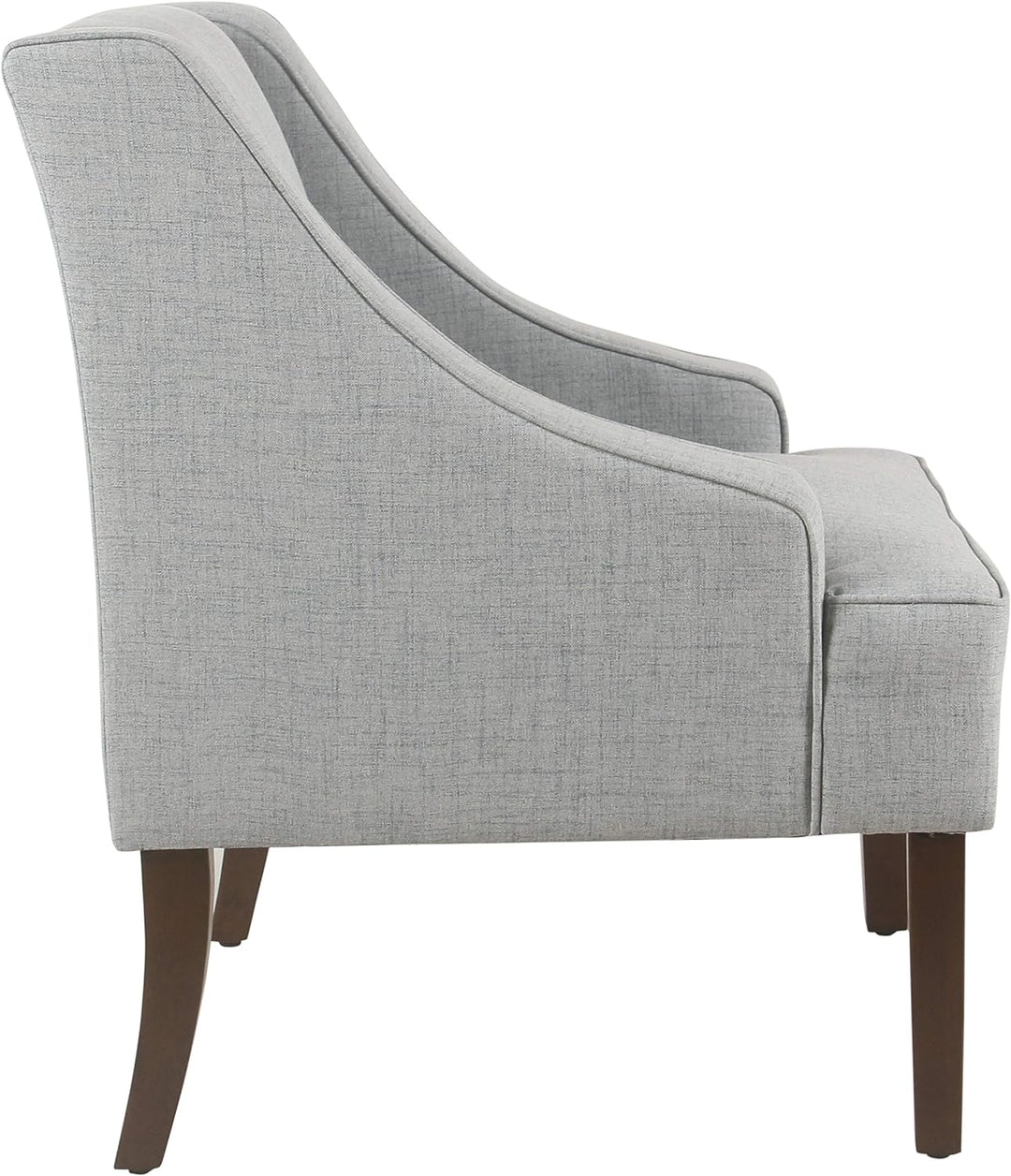 Velvet Swoop Arm Living-Room-Chairs, Light Grey