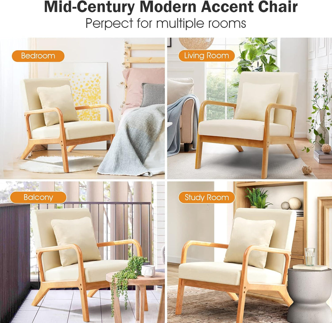 Mid-Century Modern Chair,Accent Chair,Linen