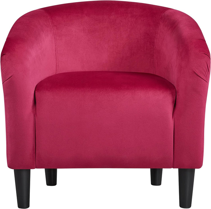 Velvet Accent Chair, Modern Club Chair Rose Red