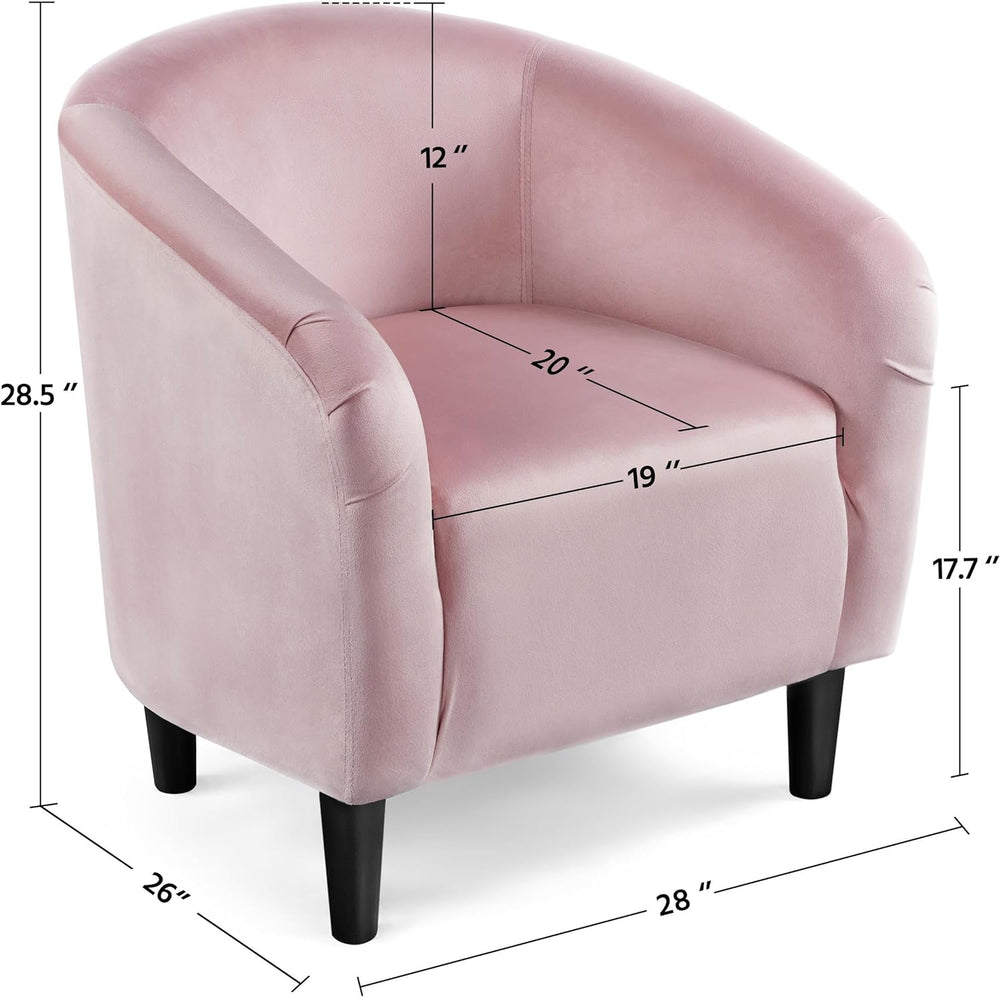 Barrel Chairs, Modern Vanity Chair Soft Cozy Pink