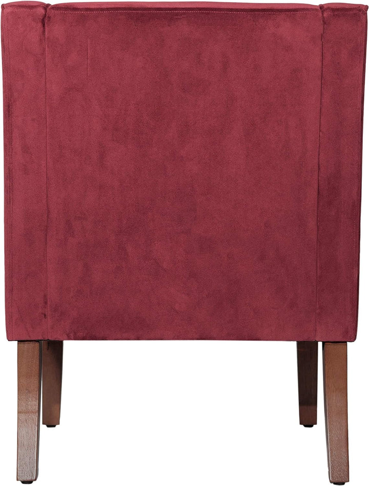 Velvet Swoop Arm Accent Chair, Burgundy