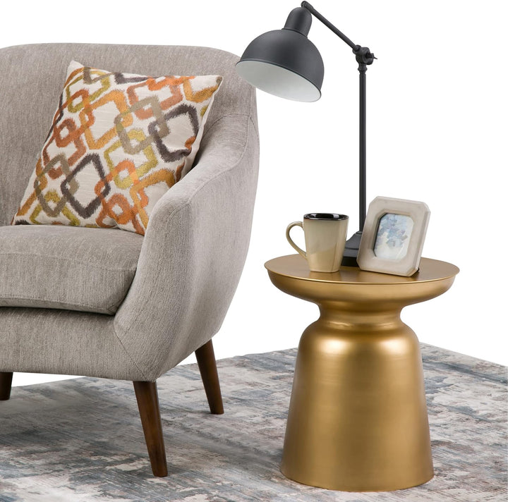 Toby Modern Industrial Metal Accent Side Table Gold