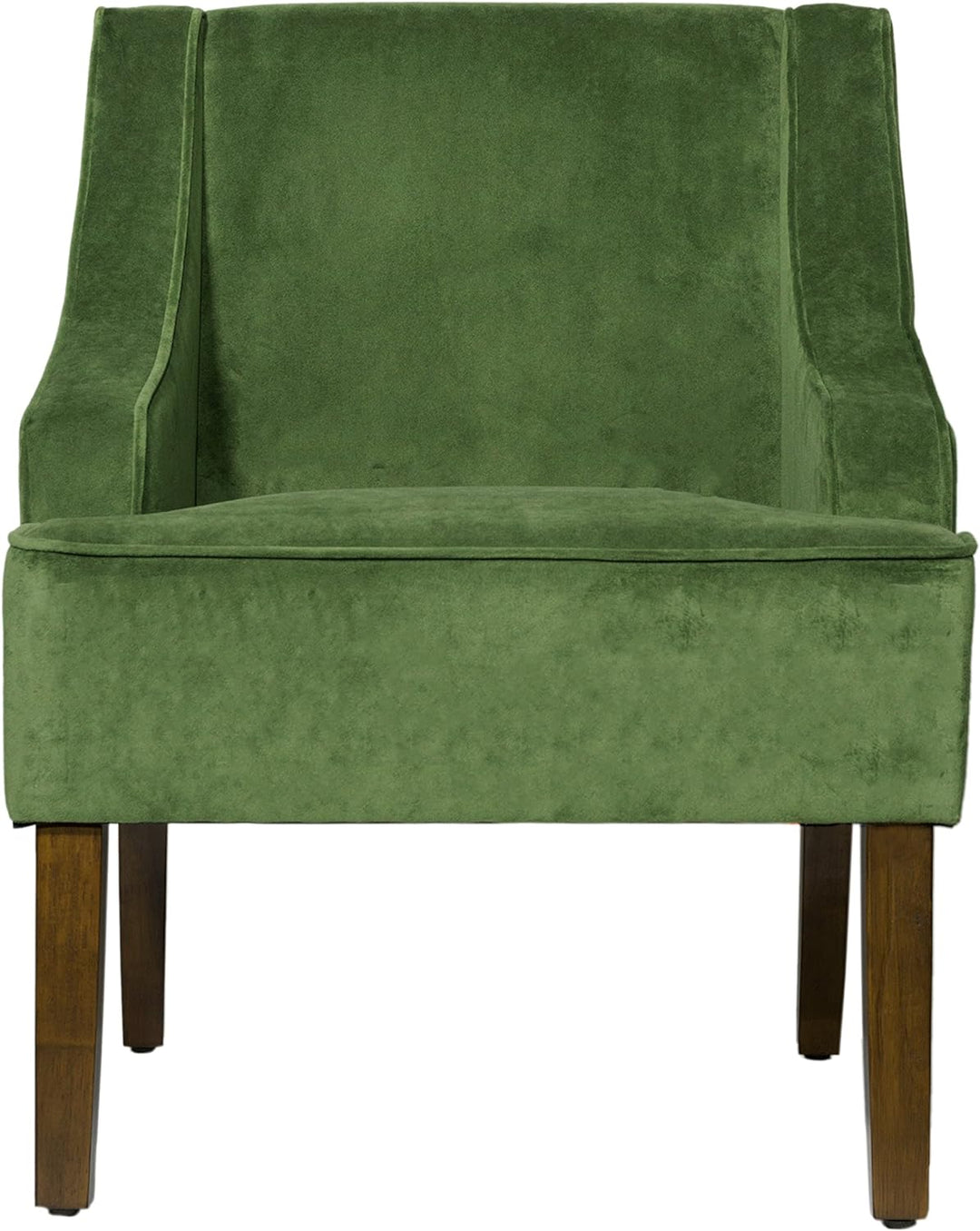 Velvet Swoop Arm Living-Room-Chairs, Dark Green