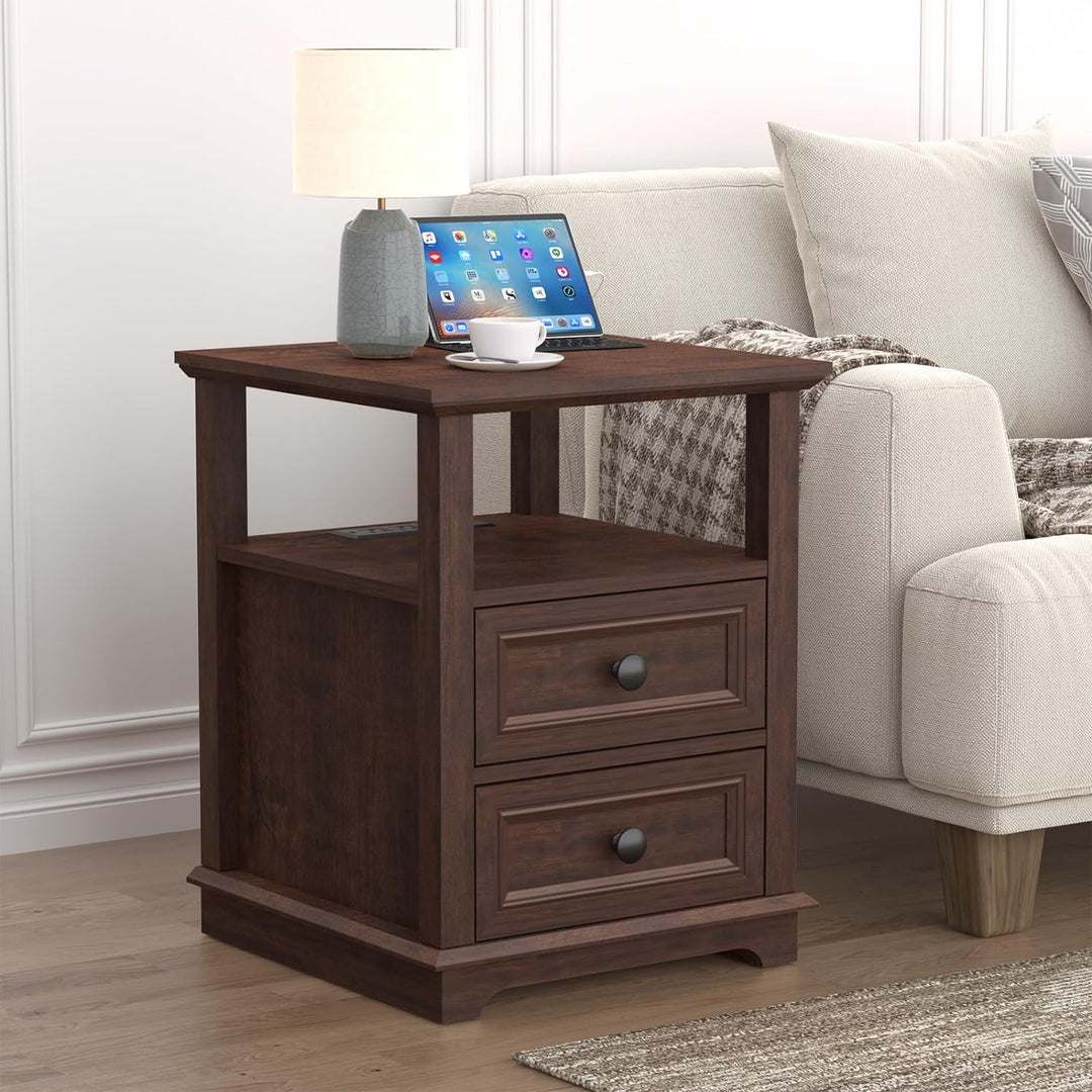 24" Nightstand w/ Charging Station, 18W Fast Charge