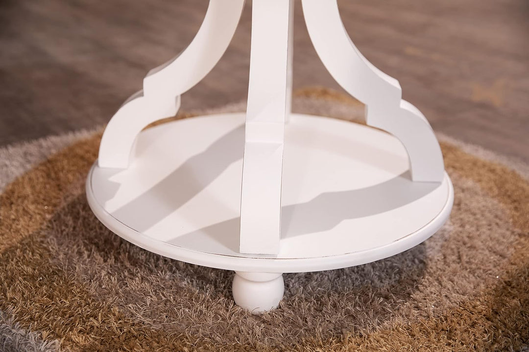 Small Round Table, 22x24 '' Accent Tables Cream