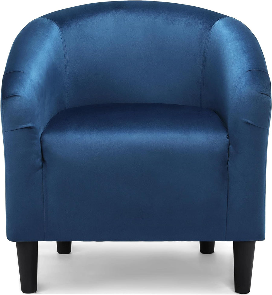 Velvet Accent Chair, Modern Club Chair Upholstered Armchair with Solid Legs Comfy Sofa Chair, Pagoda Blue