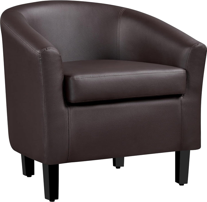 Leather Club Chair, Faux Leather Accent Chair