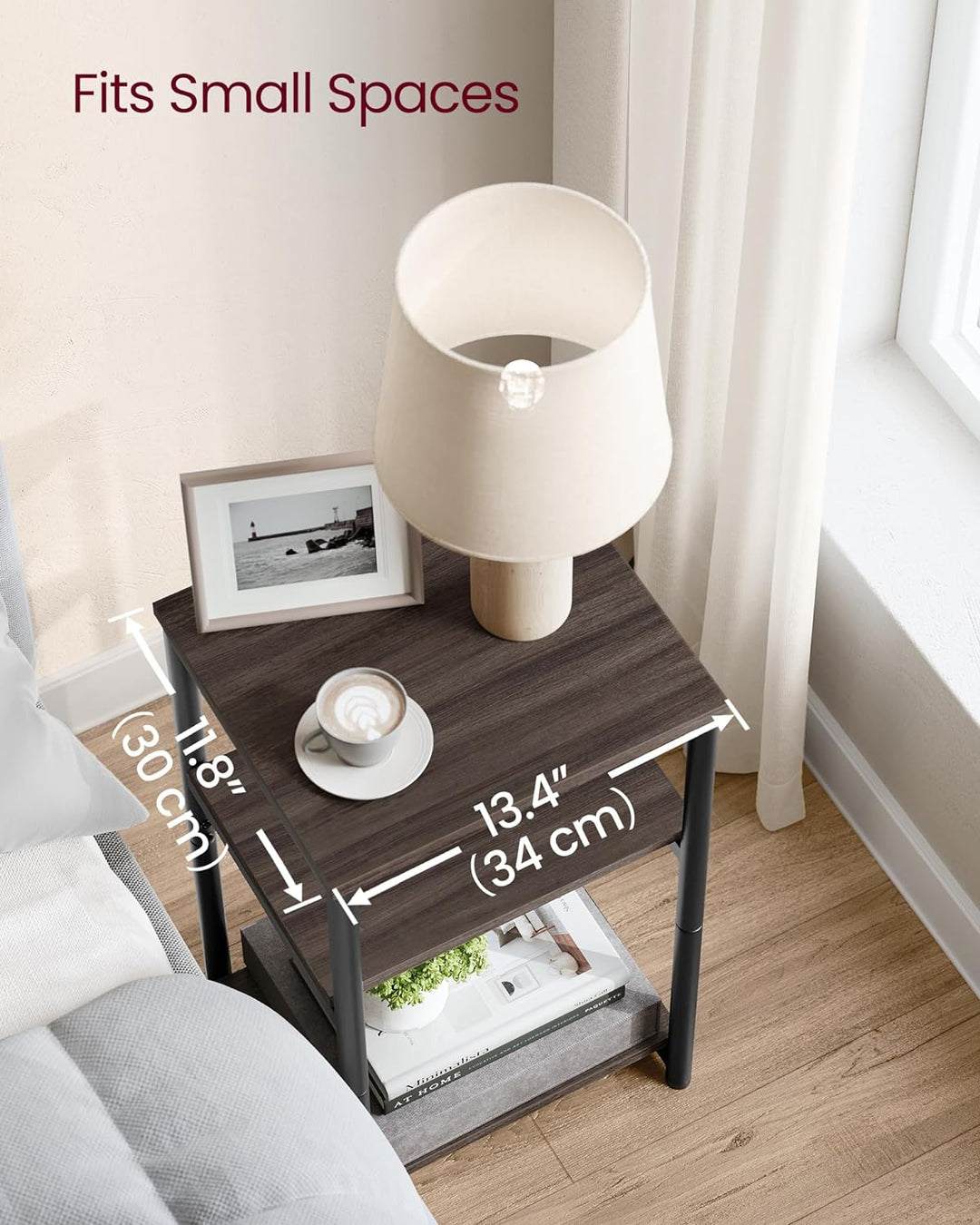 Side Table, Small End Table, Tall Nightstand