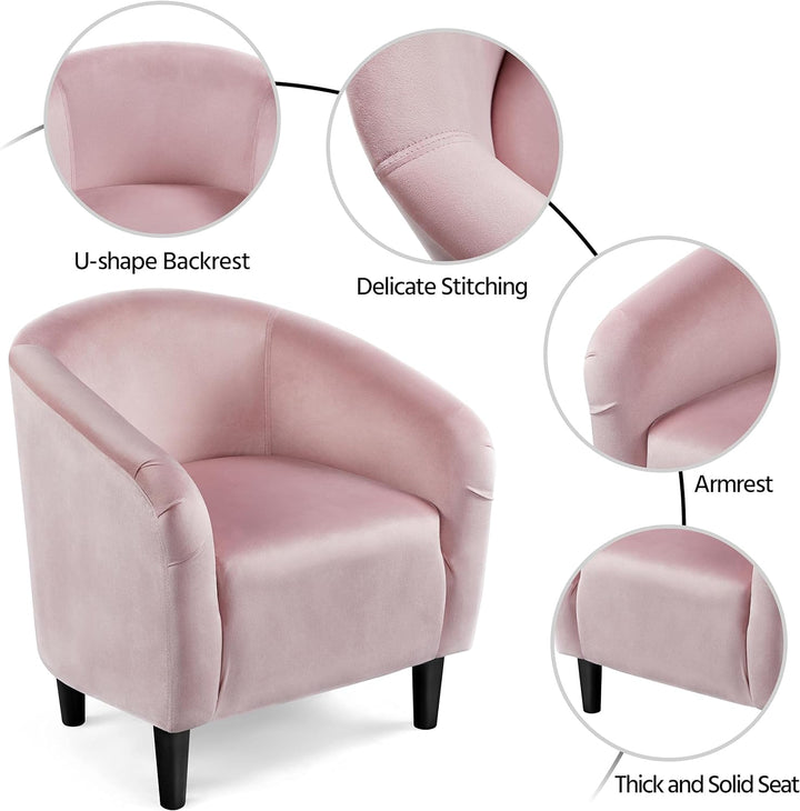 Barrel Chairs, Modern Vanity Chair Soft Cozy Pink