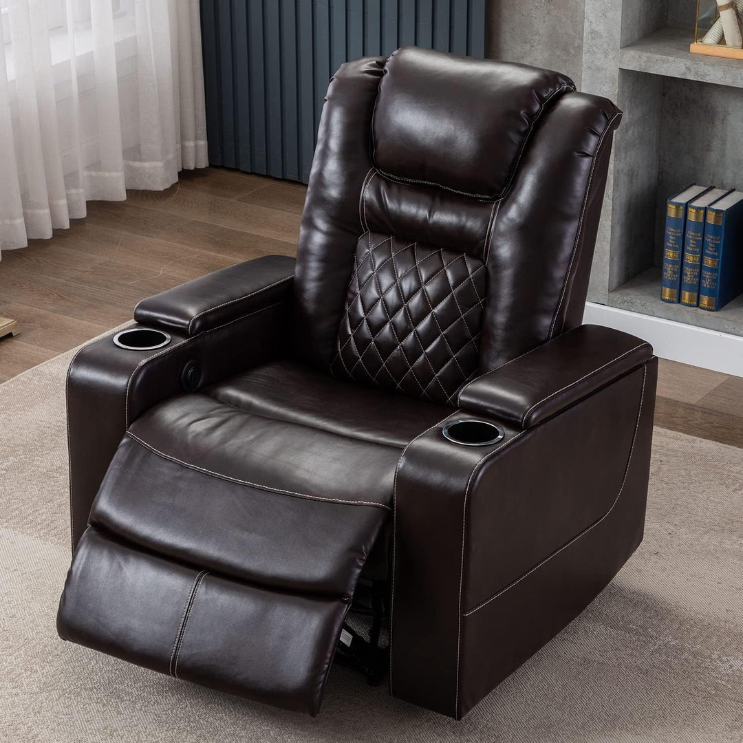 Electric Power Recliner Chair, Breathable Leather