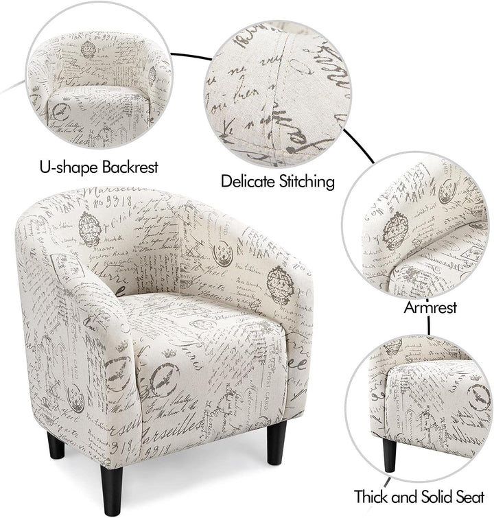 Modren Club Chair with Ottoman, Fabric Accent