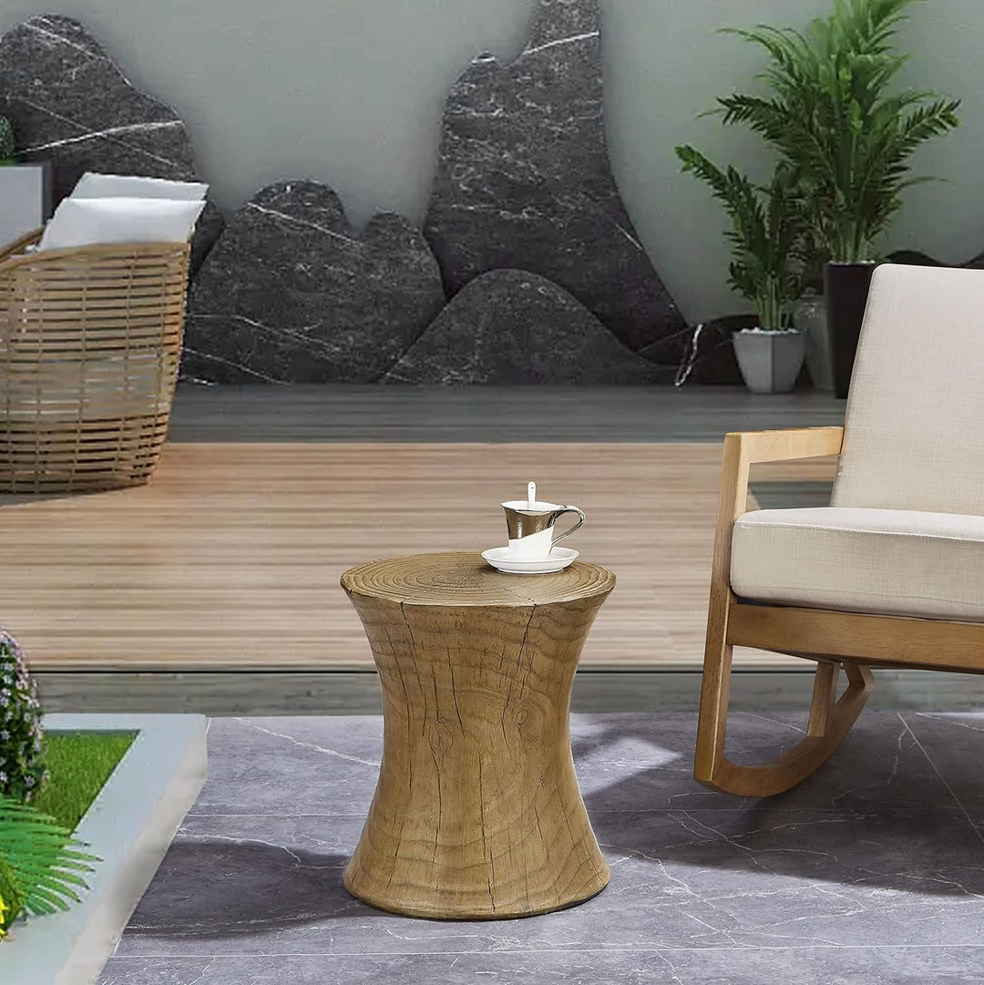 End Faux Wood Stump Table Natural