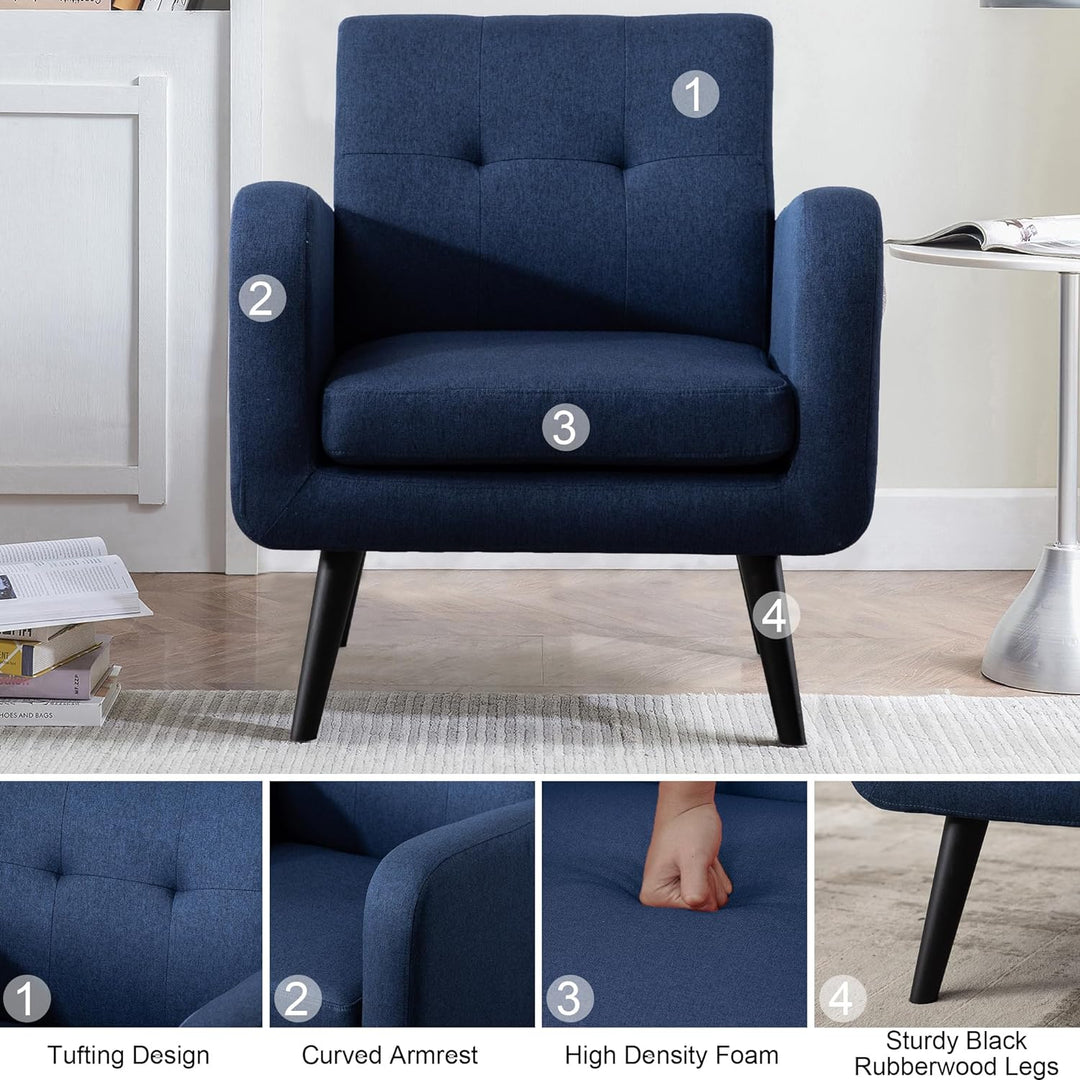 Accent Chairs for Living Room, Blue, Set of 1