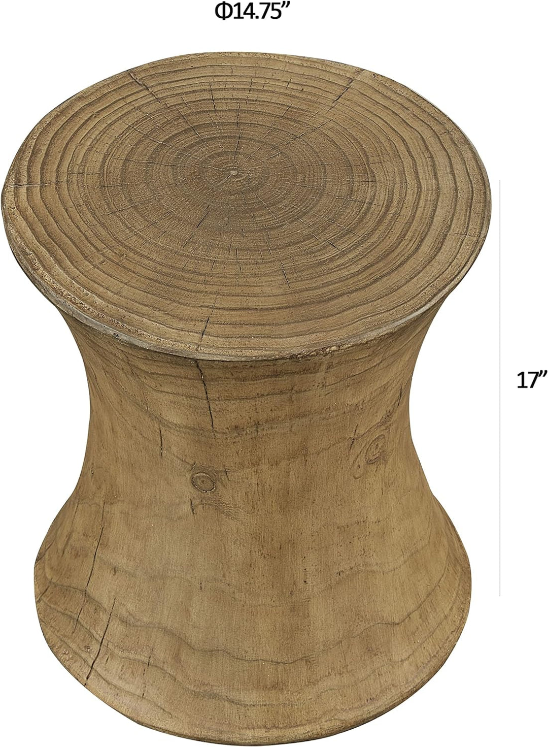 End Faux Wood Stump Table Natural