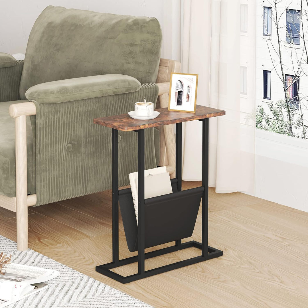 Small Narrow Side Table Slim End Table Nightstand