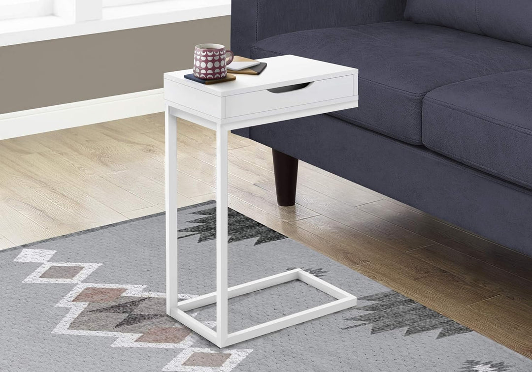 3601 C-Shaped Accent Table White 16"L x 10"W