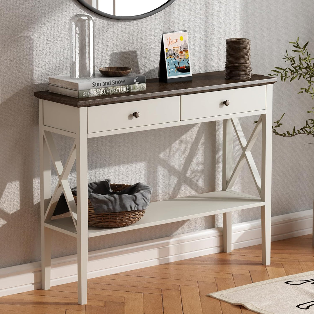 Framhouse Console Table Narrow Wood Accent