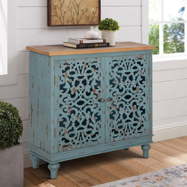 Accent Cabinet Distressed Farmhouse Credenza