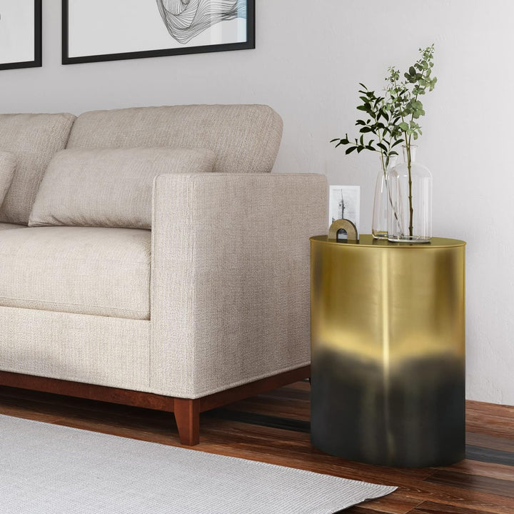 Curtis 16" Metal Table Ombre Black/Gold.