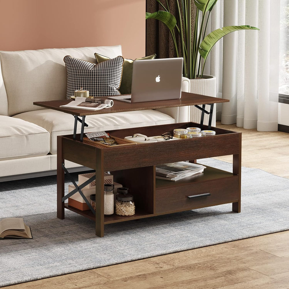 Lift Top Coffee Table with Hidden Storage, Espresso