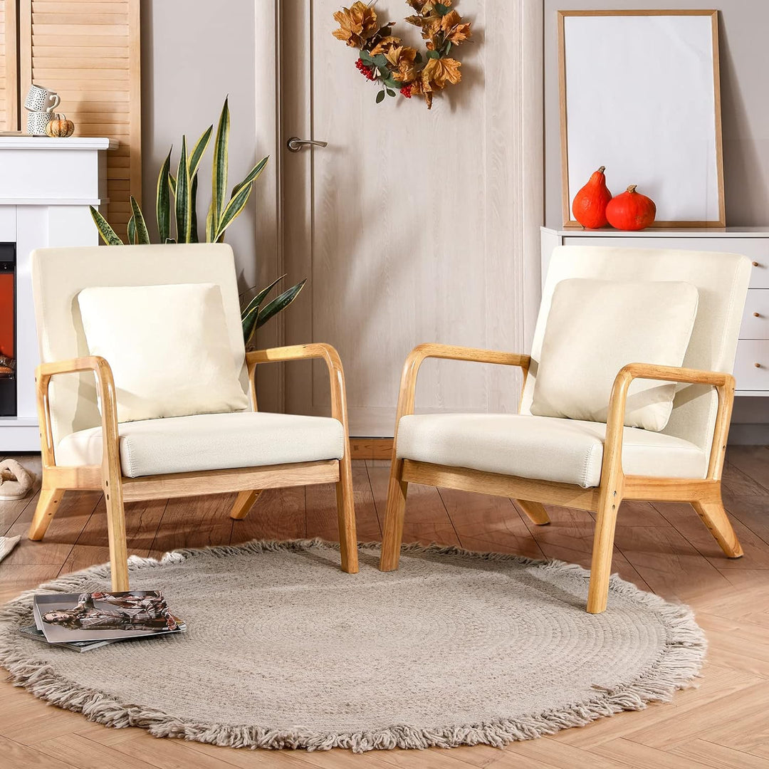 Mid-Century Modern Chair,Accent Chair,Linen