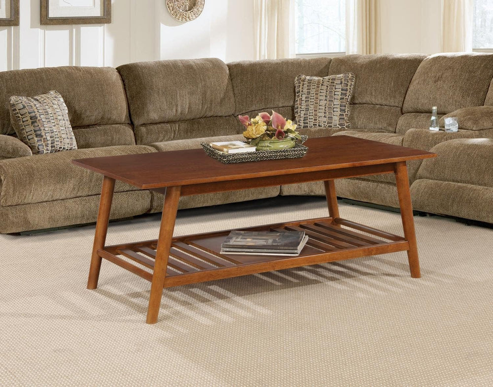 Linon Mid Century Walnut Coffee Table, Walnut