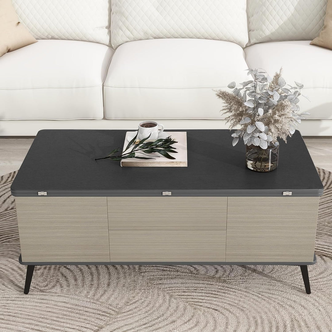 Versatile Lift-Top Coffee Table, Convertible to Dining, Dark Grey