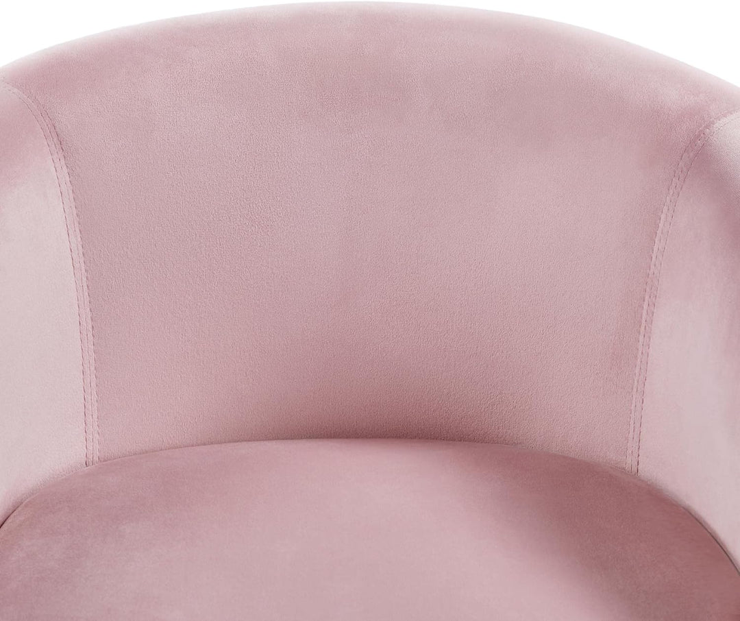 Velvet Accent Chair, Modern Club Chair Upholstered Armchair with Solid Legs Comfy Sofa Chair, Pink