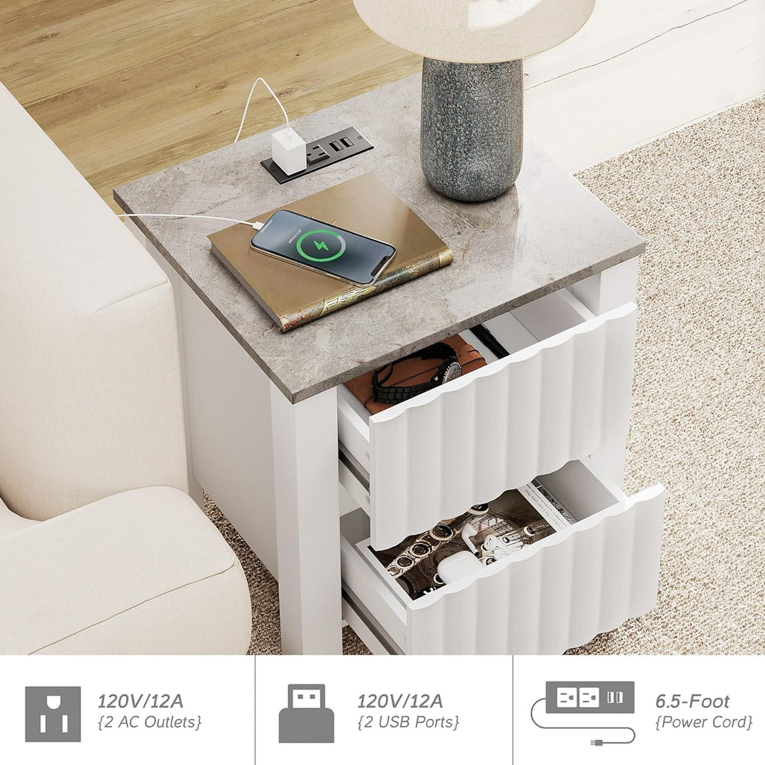 Stylish Modern Coffee Table Set, White