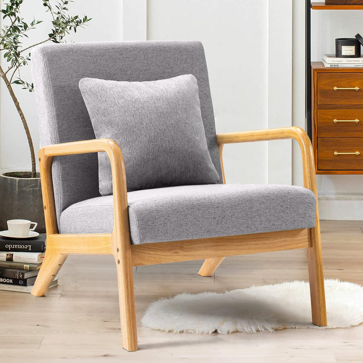 Mid-Century Modern Chair,Accent Chair,Linen