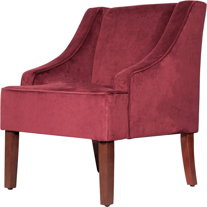 Swoop Arm Living-Room-Chairs Dark Tan Velvet