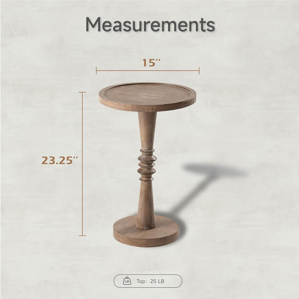 Pedestal Small Drinking Table, Farmhouse Tray Top