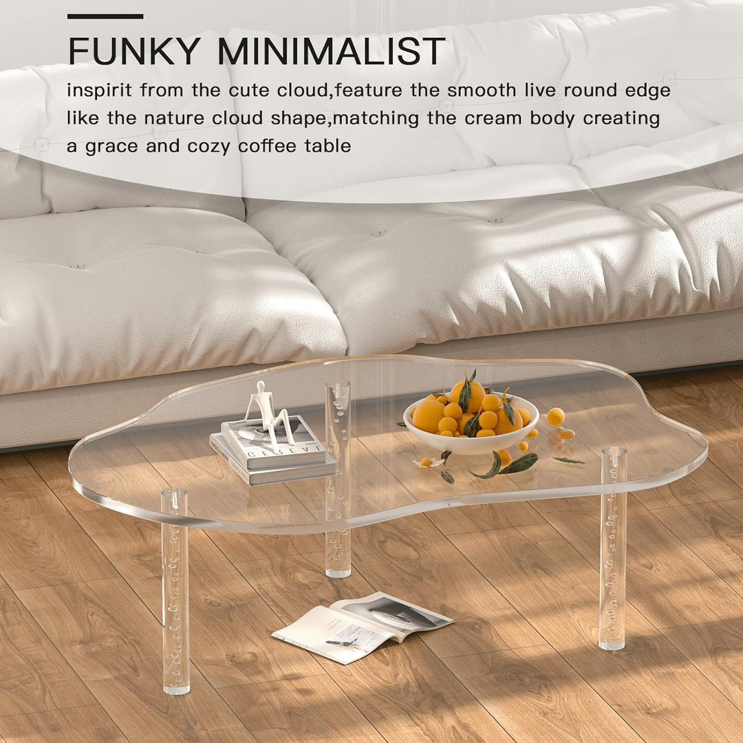 Acrylic Cloud Shape Coffee Table, Clear