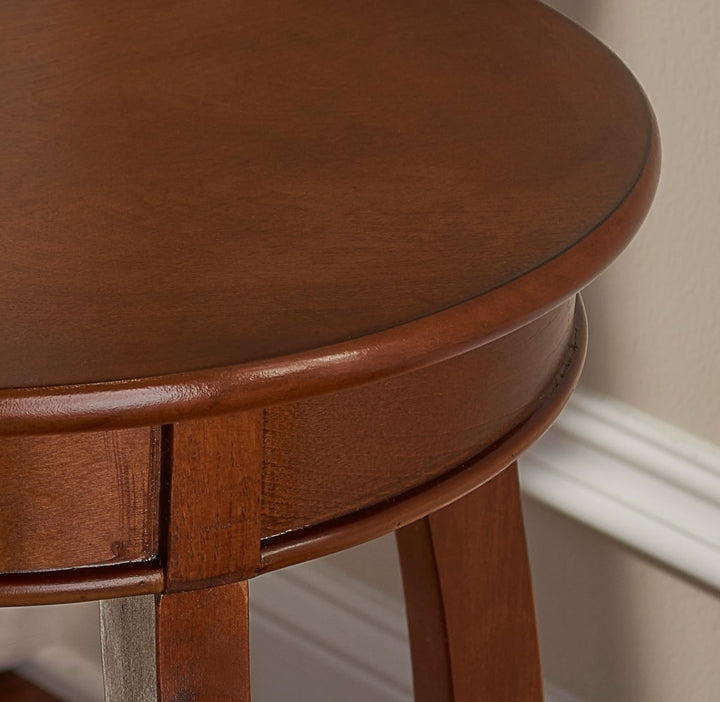 Hazelnut Round Shelf Table, 18" x 18" x 24