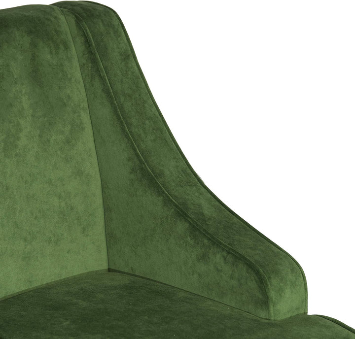 Velvet Swoop Arm Living-Room-Chairs, Dark Green