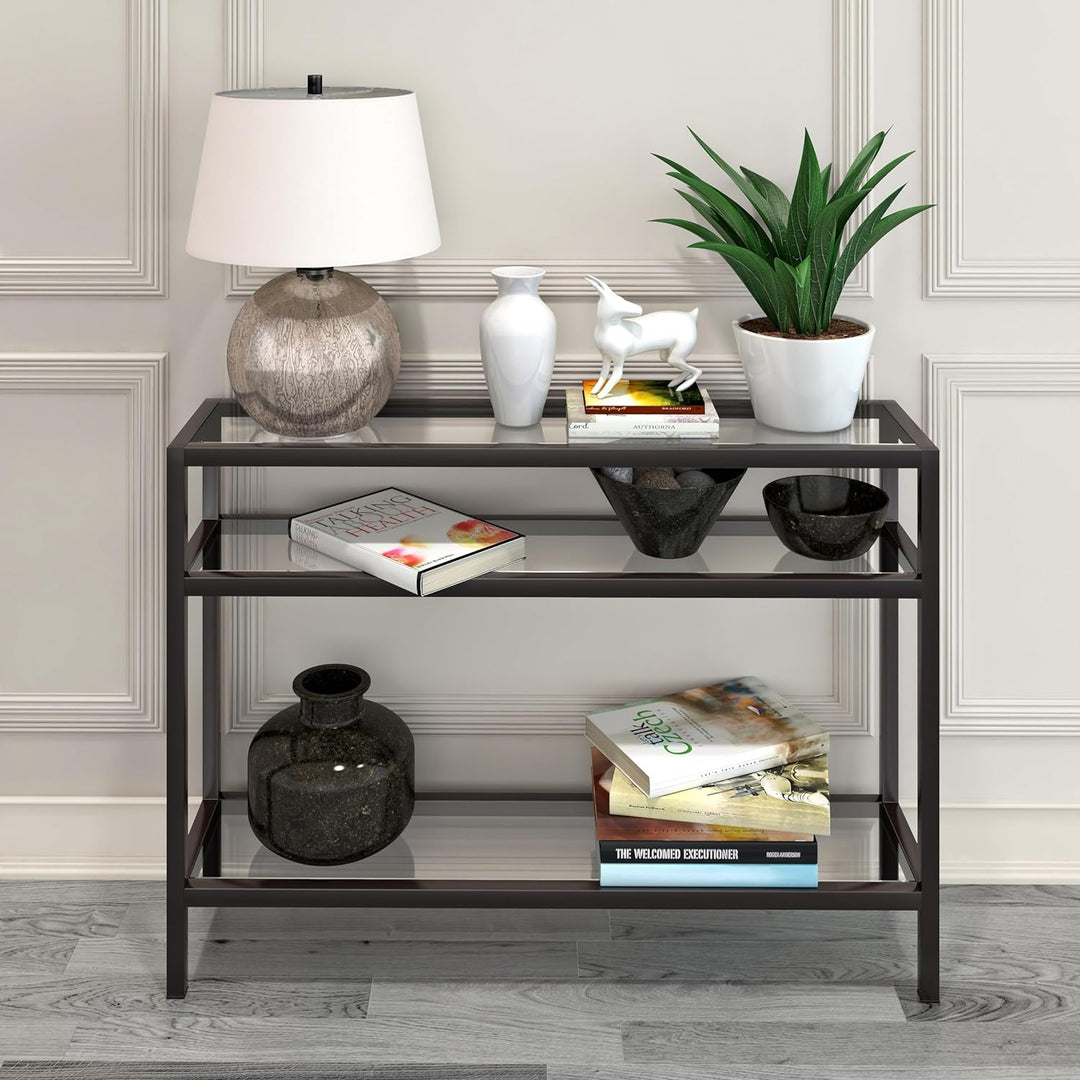 Rectangular Console Table, Blackened Bronze Finish