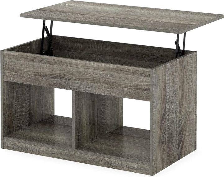 Furinno Jensen Lift Top Coffee Table, French Oak Grey