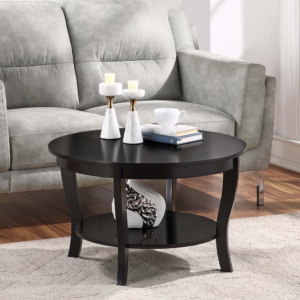 Convenience Concepts American Heritage Round Coffee Table, Black