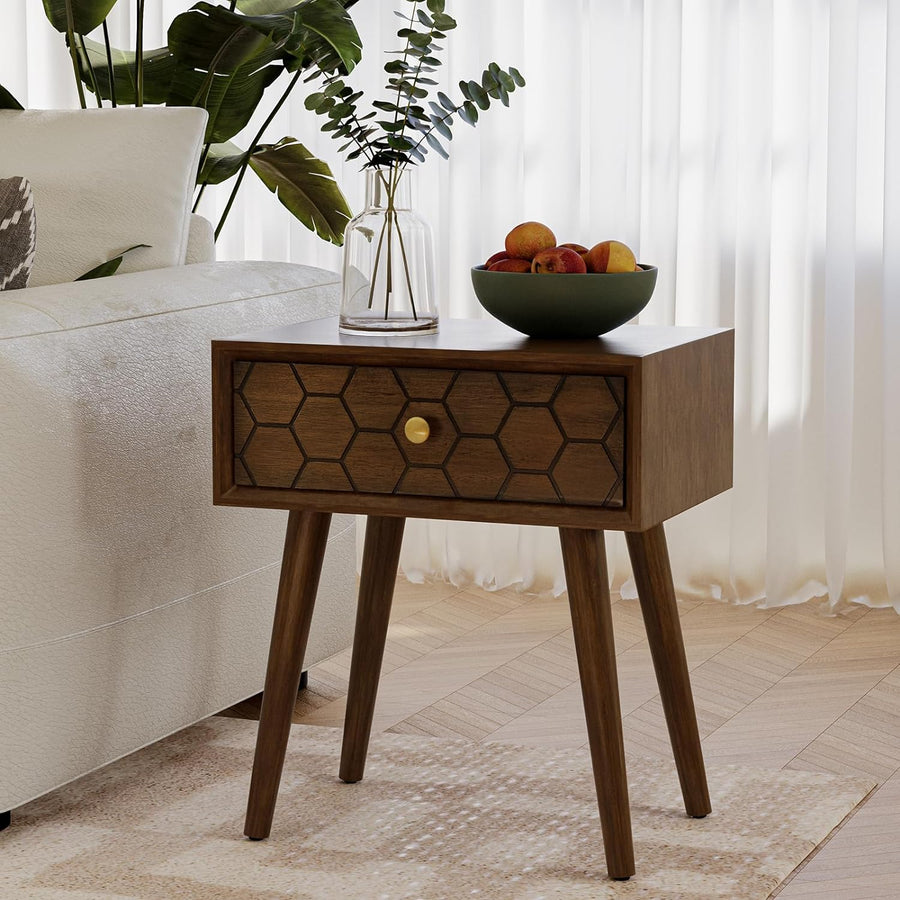 Modern End Table 1 Drawer Bedside Nightstand