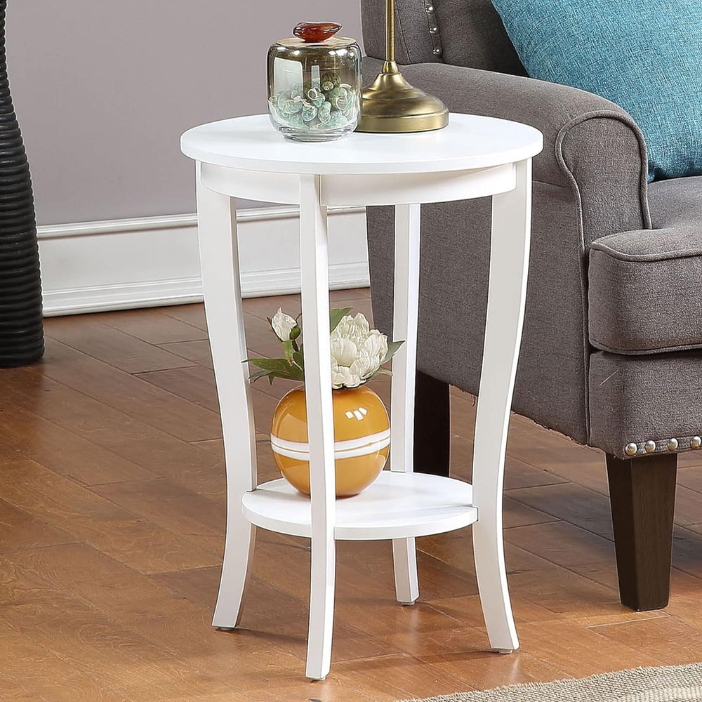 American Heritage Round End Table, White