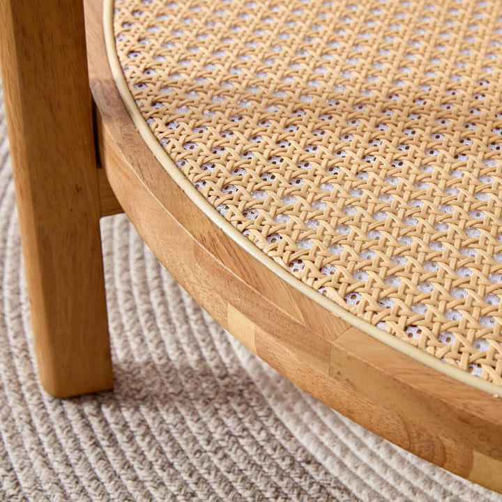 Modern Round Coffee Table with Textured Glass, 2-Tier Center Table