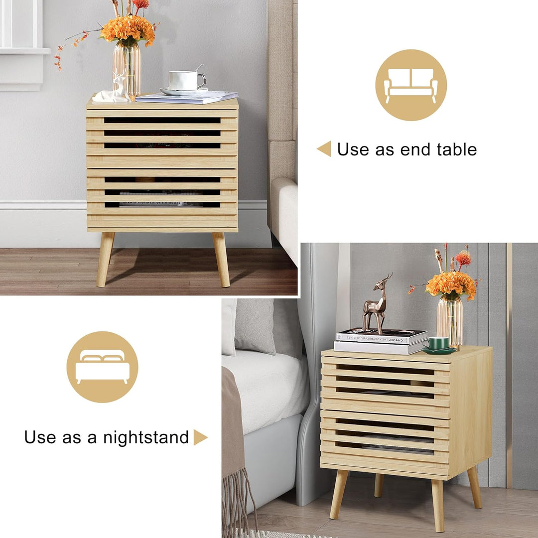 Nightstand Set of 2, Modern Farmhouse Natural