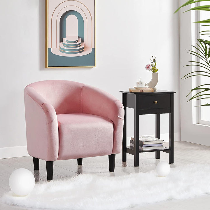 Barrel Chairs, Modern Vanity Chair Soft Cozy Pink