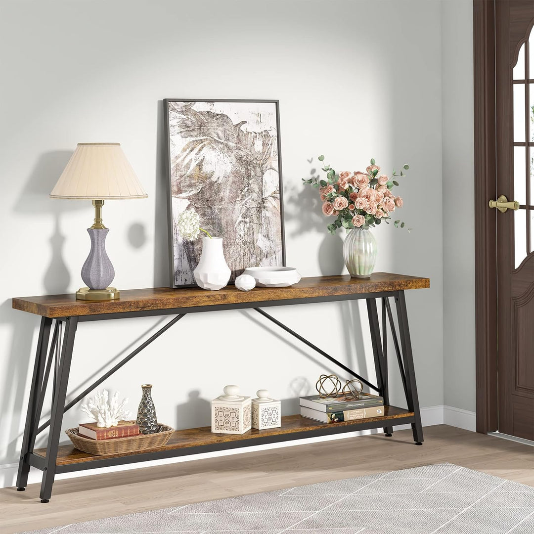 70.9" Industrial Entryway Console Table for Living Room