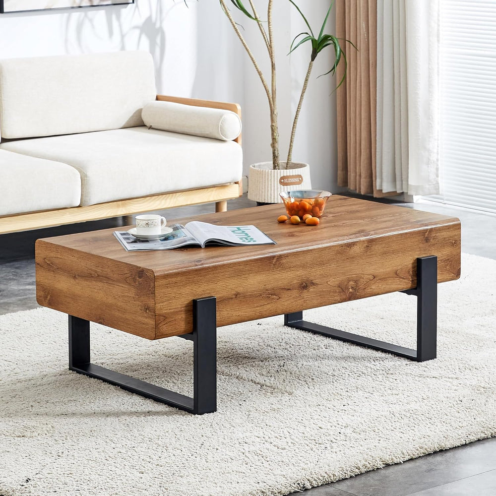 47.24" Rustic Rectangle Coffee Table, D-rectangle