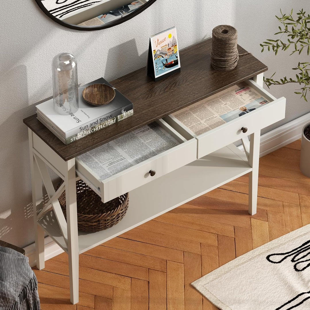 Framhouse Console Table Narrow Wood Accent