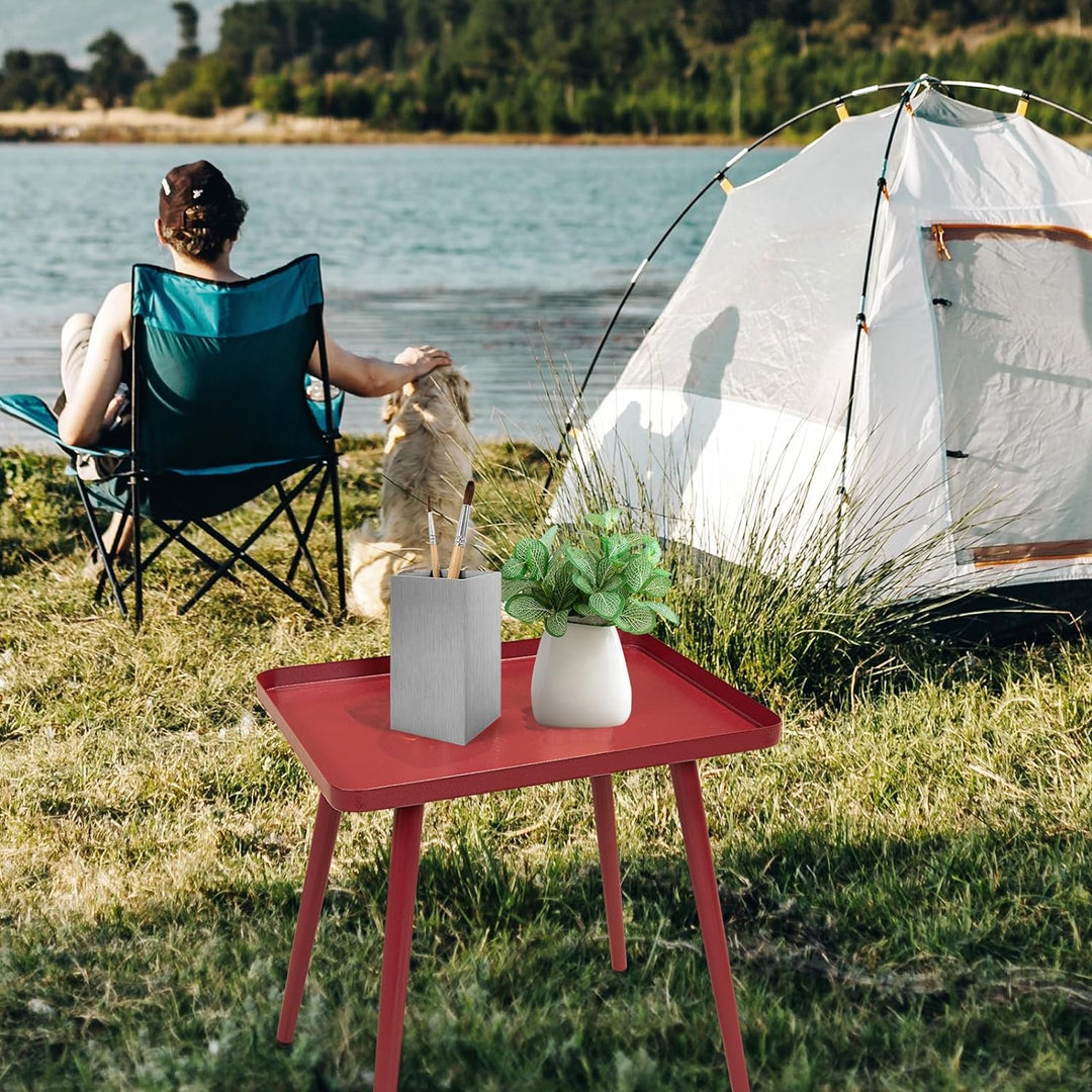 Red Side Table, Small Accent Table for Living Room Bedroom