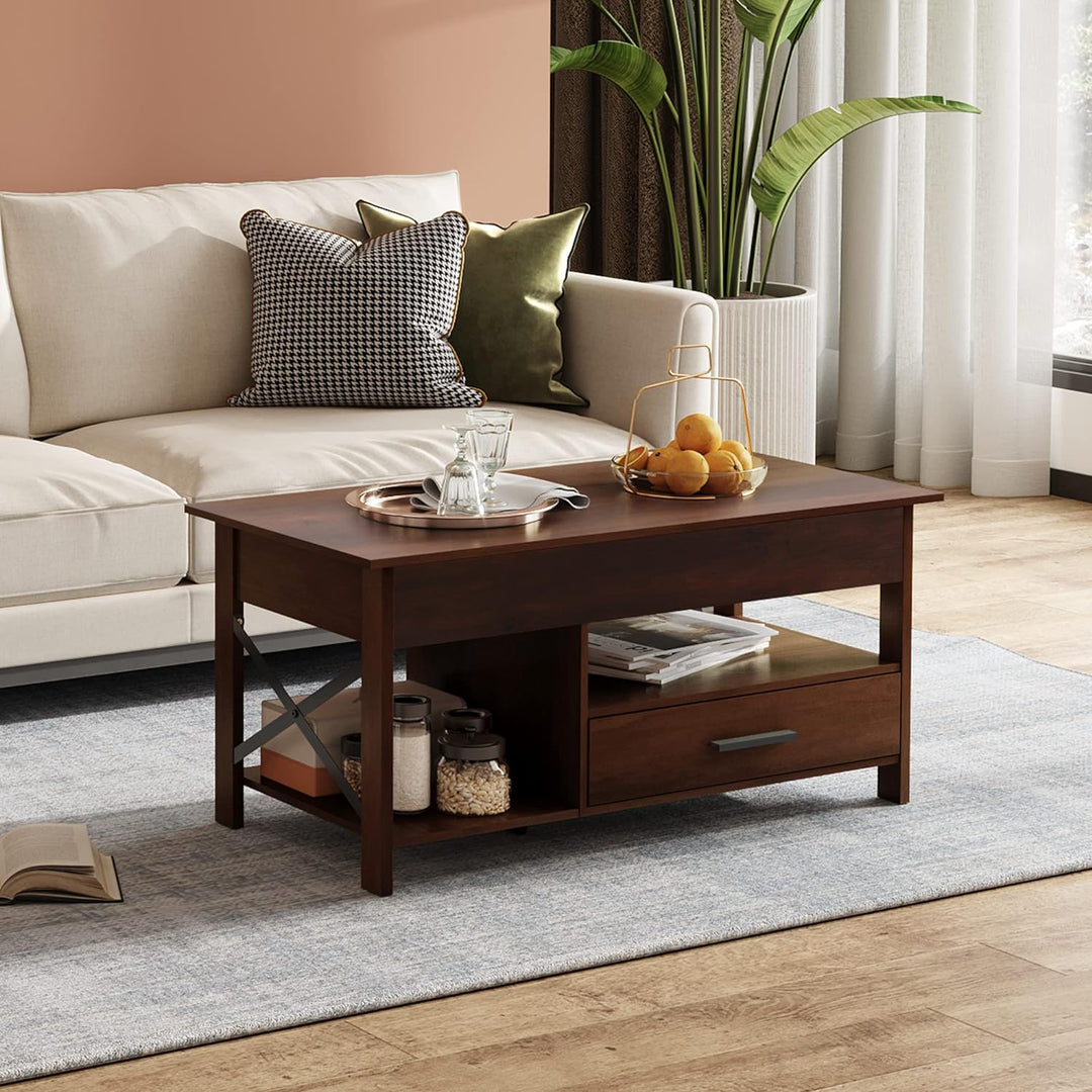 Lift Top Coffee Table with Hidden Storage, Espresso