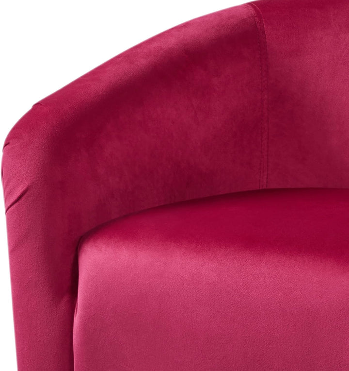 Velvet Accent Chair Upholstered Barrel Chair Sitting Chair Rose Red