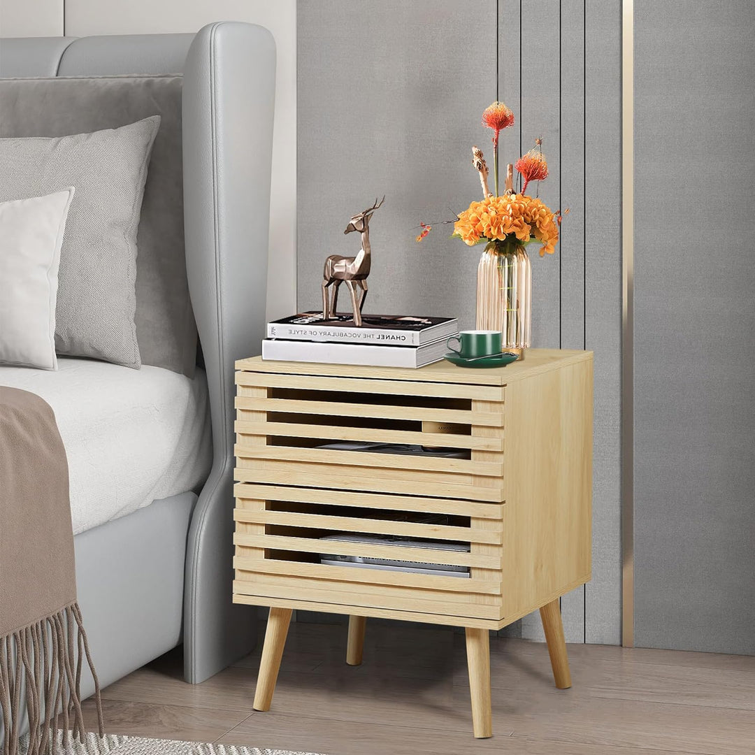 Nightstand Set of 2, Modern Farmhouse Natural